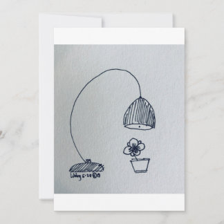 ランプと甘い小さな花 カード