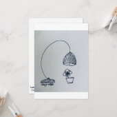 ランプと甘い小さな花 カード (正面/裏面インサイチュ)