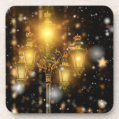 ランプにキラキラした雪が落ちる コースター (正面)