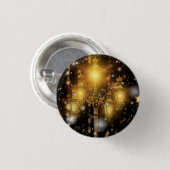 ランプにキラキラした雪が落ちる 缶バッジ (正面&裏面)