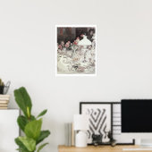 ランプのまわりにat夕べ、1900(紙時にw/c) ポスター (ホームオフィス)