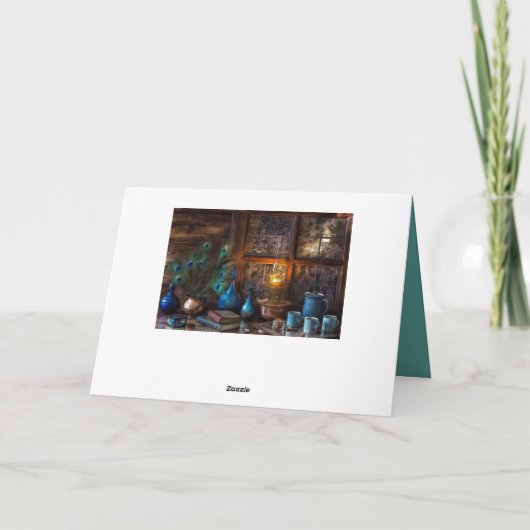 ランプのような田舎風の景色のキャビン カード (裏面)