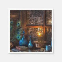 ランプのような素朴なシーン青い茶色のキャビン