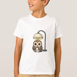 ランプの下でココアを飲むフクロウの子供たち Tシャツ