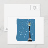 ランプの光の中の雪 ポストカード (正面/裏面)