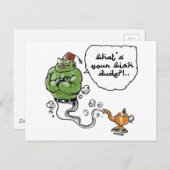 ランプの精霊（アラビア文字付き） ポストカード (正面/裏面)