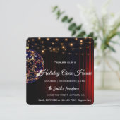 ランプの赤い祭りの優雅さのホリデーカード シーズンカード (スタンド正面)