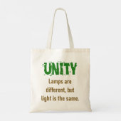 ランプは違うあるが光は同じ – Unity トートバッグ (裏面)
