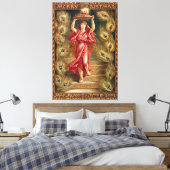 ランプを持つ女性 キャンバスプリント (インサイチュ (寝室))