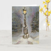 ランプポストインブルーホリデーカード カード (黄色い花)