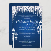 ランプポストスパークルホリデーパーティ企業の 招待状 (正面/裏面)