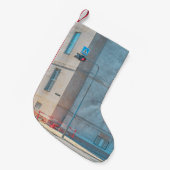 ランプポストニア建物 スモールクリスマスストッキング (正面 (吊り時))