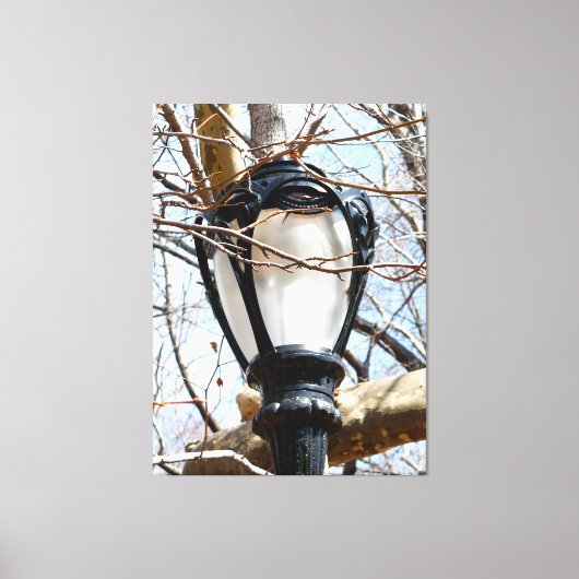 ランプポストニューヨークセントラルパーク キャンバスプリント (正面)