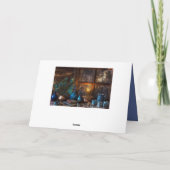 ランプライトシーン素朴な冬のキャビン カード (裏面)