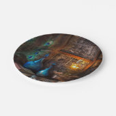 ランプライト素朴なシーン茶色の茶色のキャビン ペーパープレート (アングル)