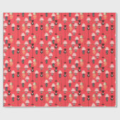 ランプラッピング紙 – 赤 ラッピングペーパー (フラット)