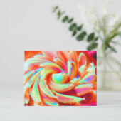 ランプワークボロレインボーガラスパステルアートハガキ ポストカード (スタンド正面)