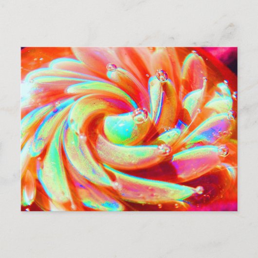 ランプワークボロレインボーガラスパステルアートハガキ ポストカード (正面)