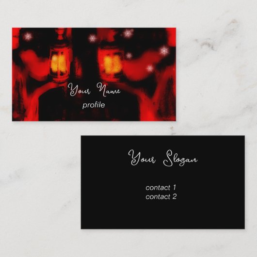 ランプ付き姉妹 名刺 (正面/裏面)