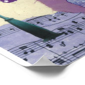 ランプ付き紫のキノコの家 ポスター (角)