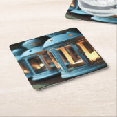 ランプ、ランタン、ロウソク スクエアペーパーコースター (アングル)