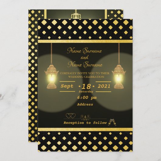 ランプ 招待状 (正面/裏面)