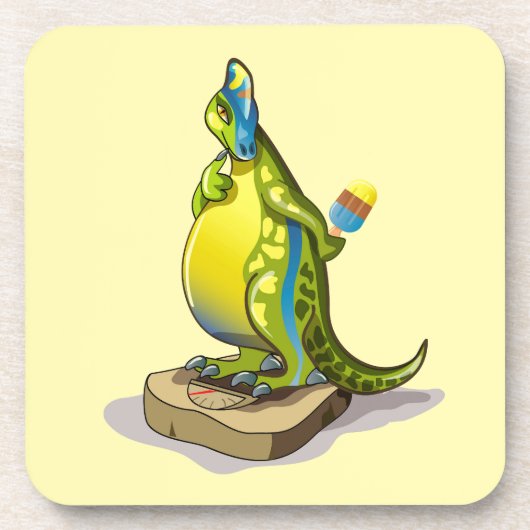 ランベオサウルスは重量計で立っている。 コースター (正面)