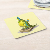 ランベオサウルスは重量計で立っている。 スクエアペーパーコースター (アングル)