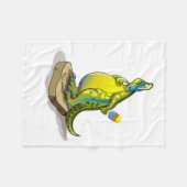 ランベオサウルスは重量計で立っている。 フリースブランケット (正面(横))