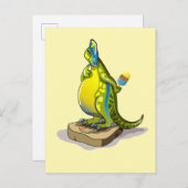 ランベオサウルスは重量計で立っている。 ポストカード (正面/裏面)