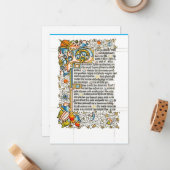 ランベス王宮文庫の写本のファクシミリ ノートカード (正面/裏面インサイチュ)