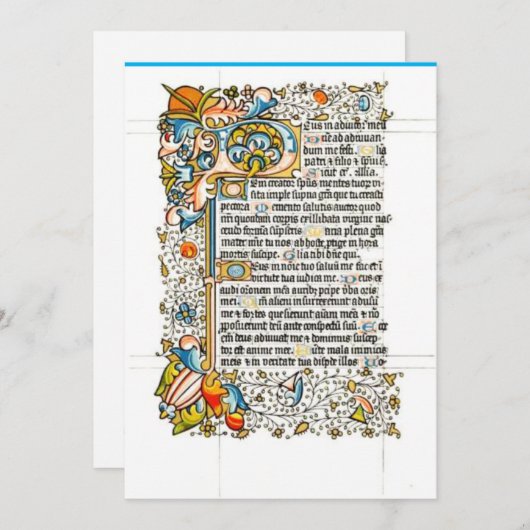 ランベス王宮文庫の写本のファクシミリ ノートカード (正面/裏面)