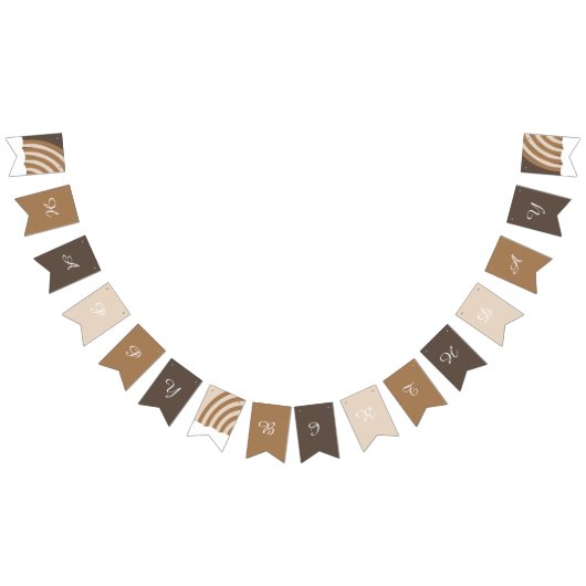 ランボーモダンズ自然トーンハッピーバースデー バンティングフラッグ (全)