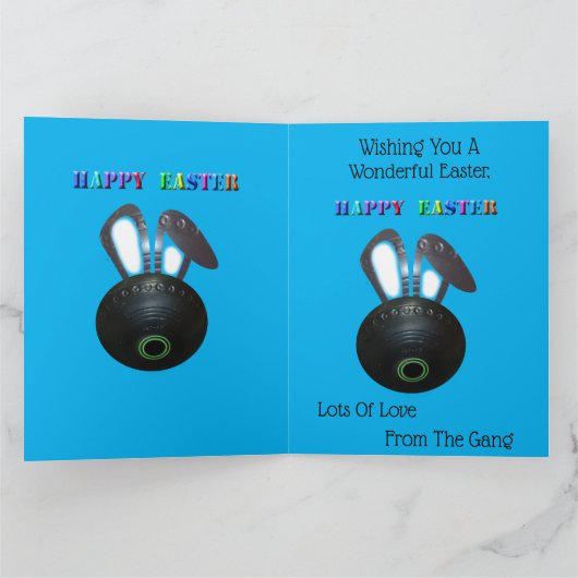 ランボールイースターバニー、ジャンボグリーティングカード カード (内部)