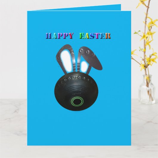 ランボールイースターバニー、ジャンボグリーティングカード カード (黄色い花)