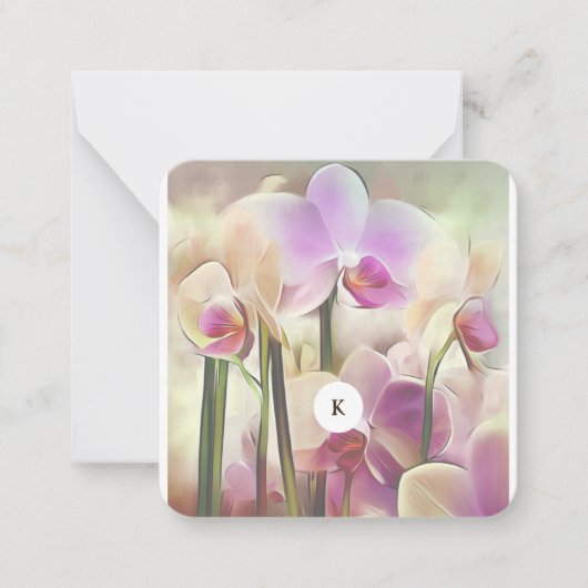 ランモダンスタイリッシュ | イニシャルの追加 ノートカード (正面)