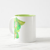 ランモダンポップ・アートのアート花 ツートーンマグカップ (正面左)