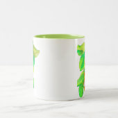 ランモダンポップ・アートのアート花 ツートーンマグカップ (中央)