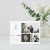 ランモダンミニマル3枚の写真デートを保存 案内ポストカード (スタンド正面)