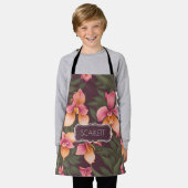 ランレトロカラフルパタパーソナライズされたーン エプロン (着用した状態)