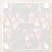 ランレトロカラフルパタパーソナライズされたーン ガラスコースター (裏面)