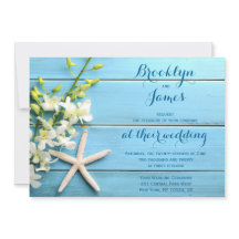 ラン付きスターフィッシュ結婚式招待状
