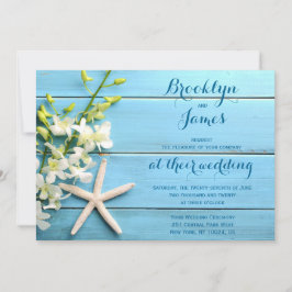 ラン付きスターフィッシュ結婚式招待状 招待状