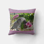 ラン入りアフリカ産灰色オウム クッション (裏面)