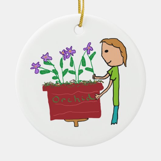 ラン栽培 セラミックオーナメント (正面)