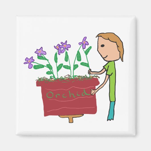 ラン栽培 マグネット (正面)