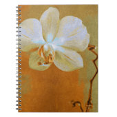 ラン独身のの花がオレンジ色のアートワークの影に ノートブック (正面)