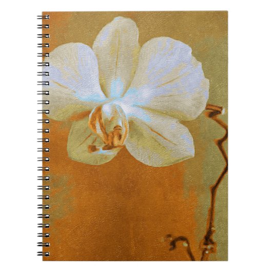 ラン独身のの花がオレンジ色のアートワークの影に ノートブック (正面)