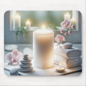 ラン白熱［赤熱］光を放つとタオルを使ったスパキャンドル マウスパッド (正面)