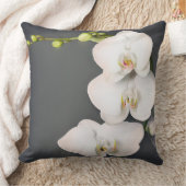 ラン科(白い蘭) クッション (ブランケット)